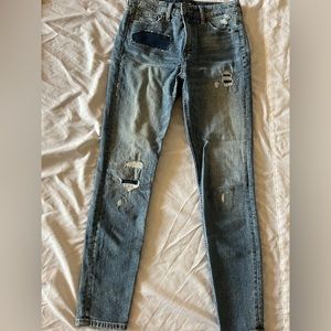 High rise Lucky Brand skinny jeans patch design size 2/26